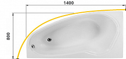 Карниз для ванны  дуговой 140x80 