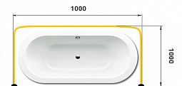 Карниз для ванны  П-образный 100x100 
