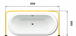 Карниз для ванны  П-образный 80x80 