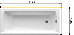 Карниз для ванны  Г-образный 110x100 